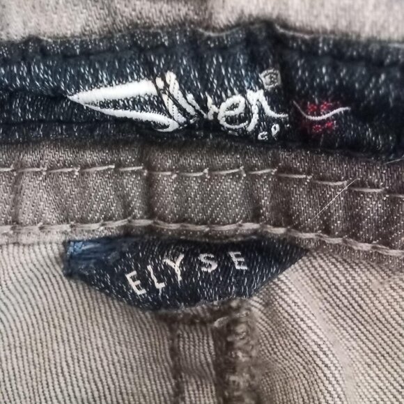 Silver Brand Gray Distressed Elyse Skinny Crop Jeans Waist 25 - Picture 8 of 13